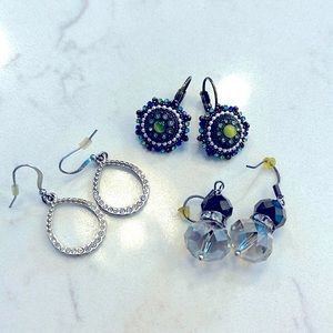 Group of Three Drop Earrings